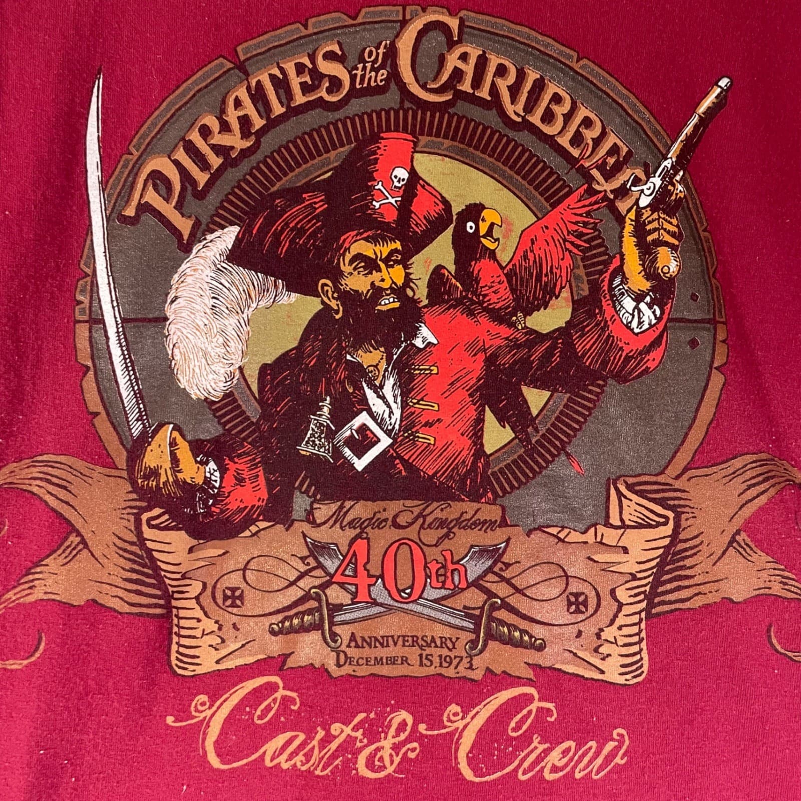 Pirates of the Caribbean Shirt XL Disney Cast Exclusive 40th Anniversary WDW Tee - Thumbnail 7