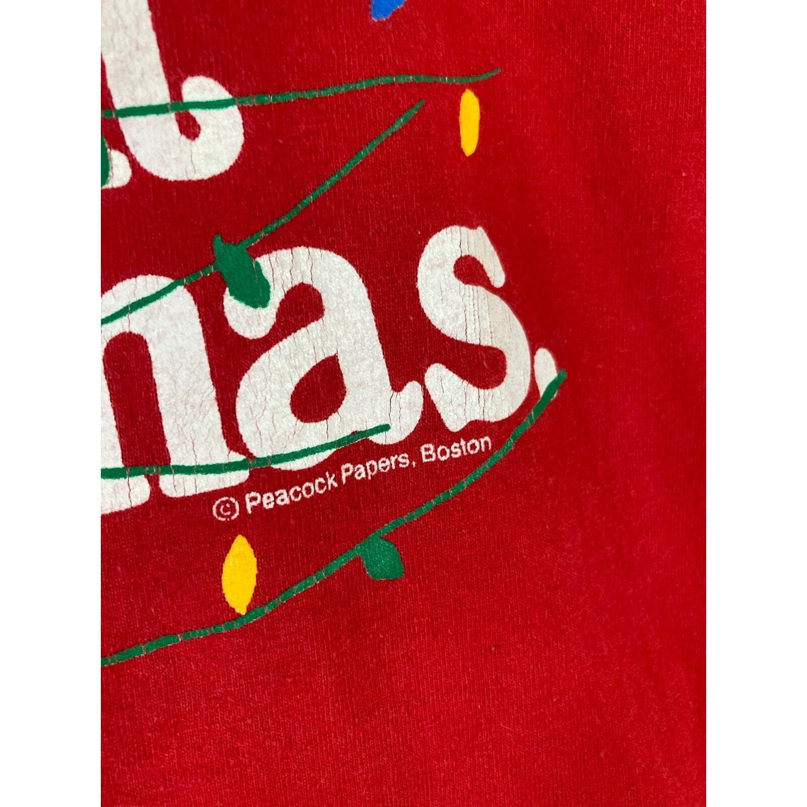 Vintage 90s Christmas Graphic T-Shirt Red Unisex XL All Strung Out - Thumbnail 8