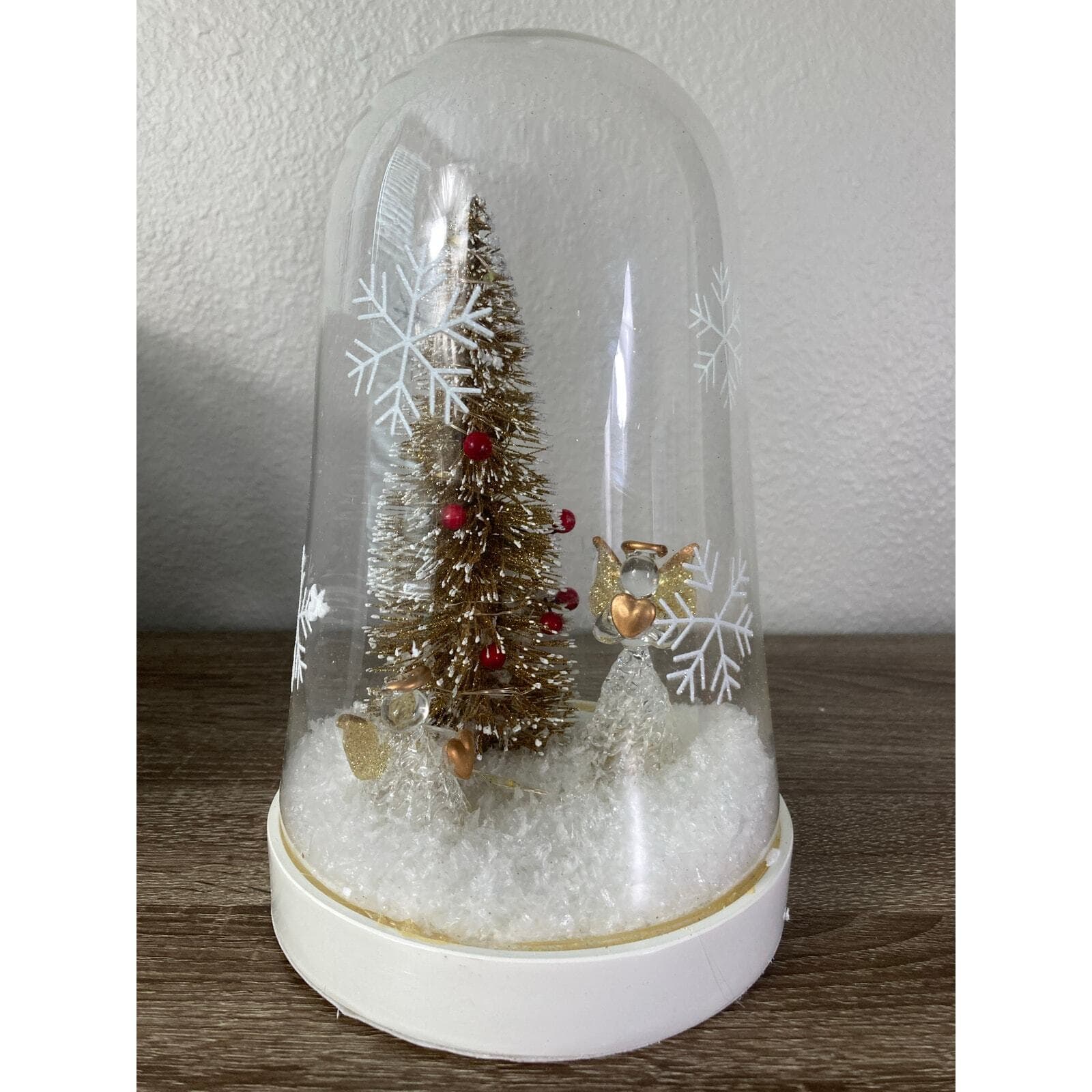 Home LED Glass Dome Christmas Tree Centerpiece Decoration 10" Electronic - Thumbnail 4