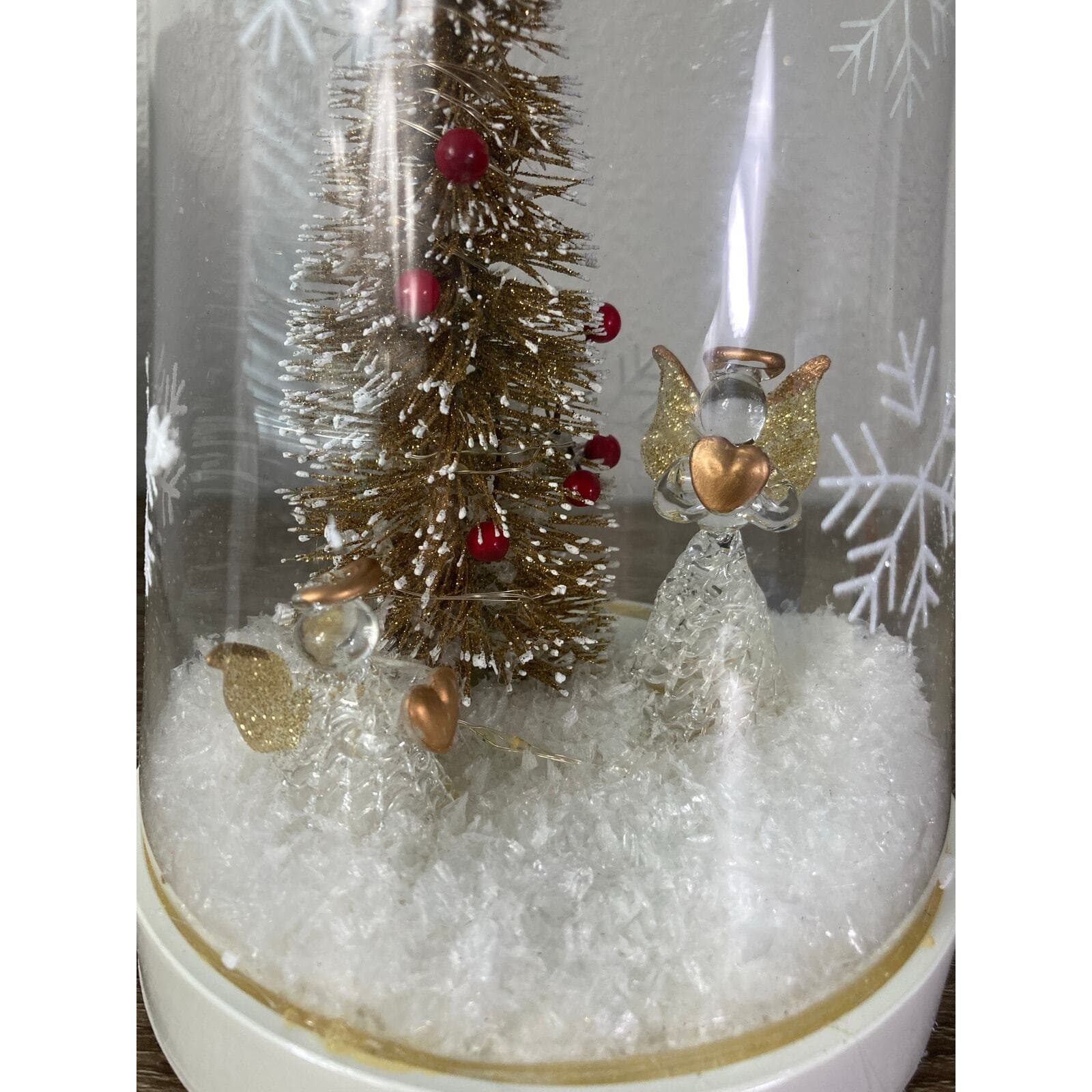 Home LED Glass Dome Christmas Tree Centerpiece Decoration 10" Electronic - Thumbnail 5