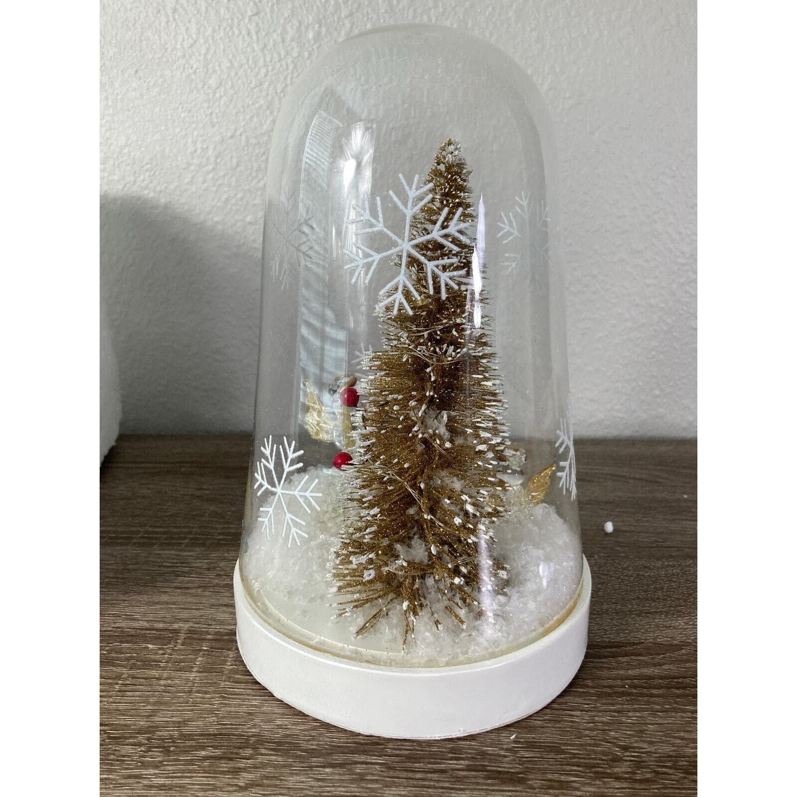 Home LED Glass Dome Christmas Tree Centerpiece Decoration 10" Electronic - Thumbnail 9
