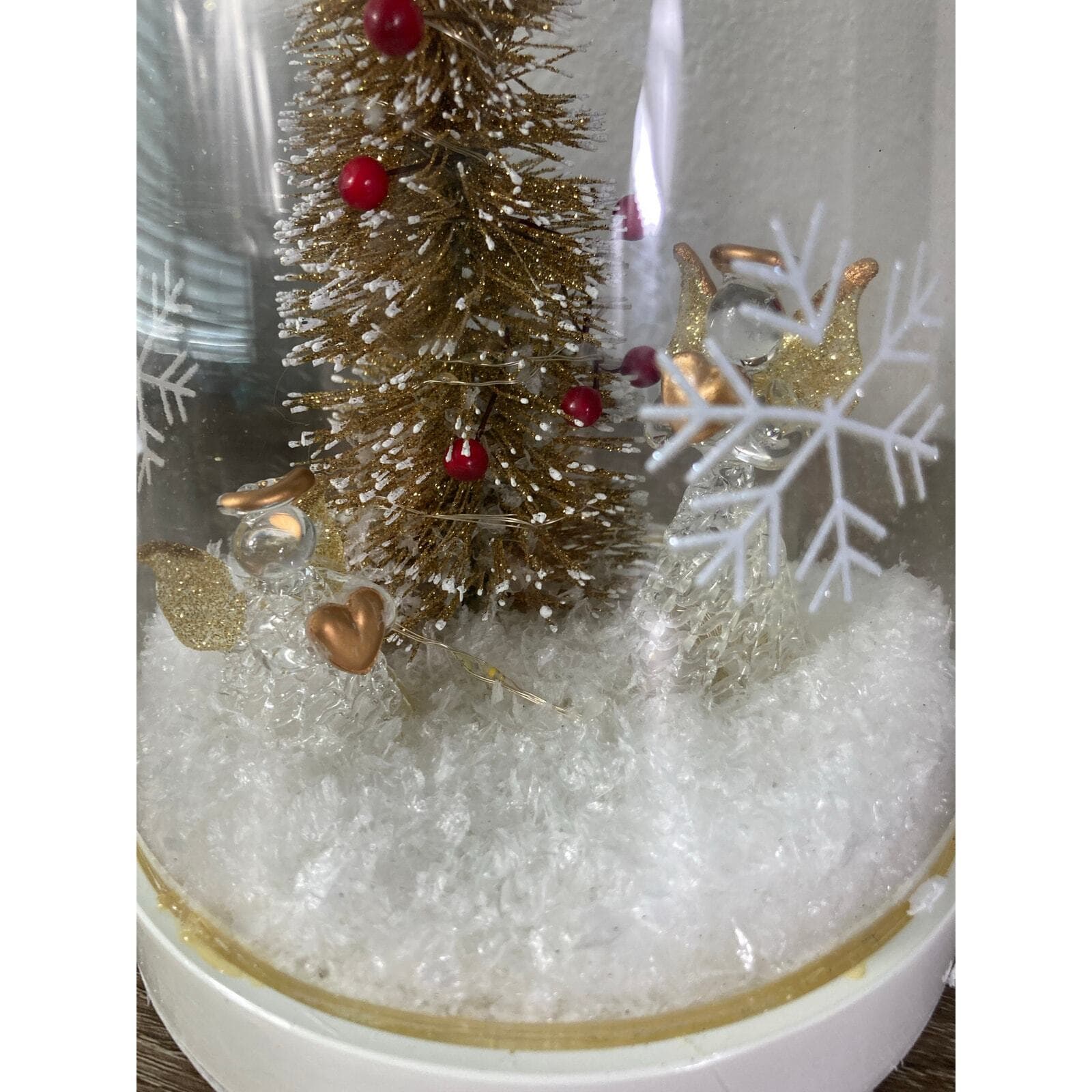 Home LED Glass Dome Christmas Tree Centerpiece Decoration 10" Electronic - Thumbnail 6