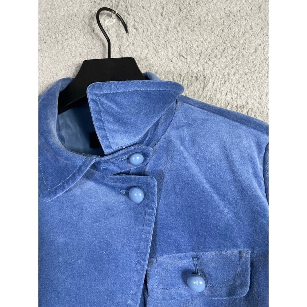 Talbots Womens Blue Corduroy Utility Jacket Mock Neck Button Front Size 8 - Thumbnail 7