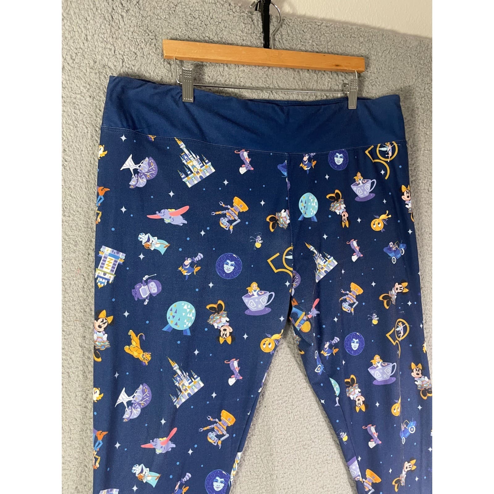 Disney Parks Walt Disney World 50th Anniversary All Over Print Leggings Blue XL - Thumbnail 6