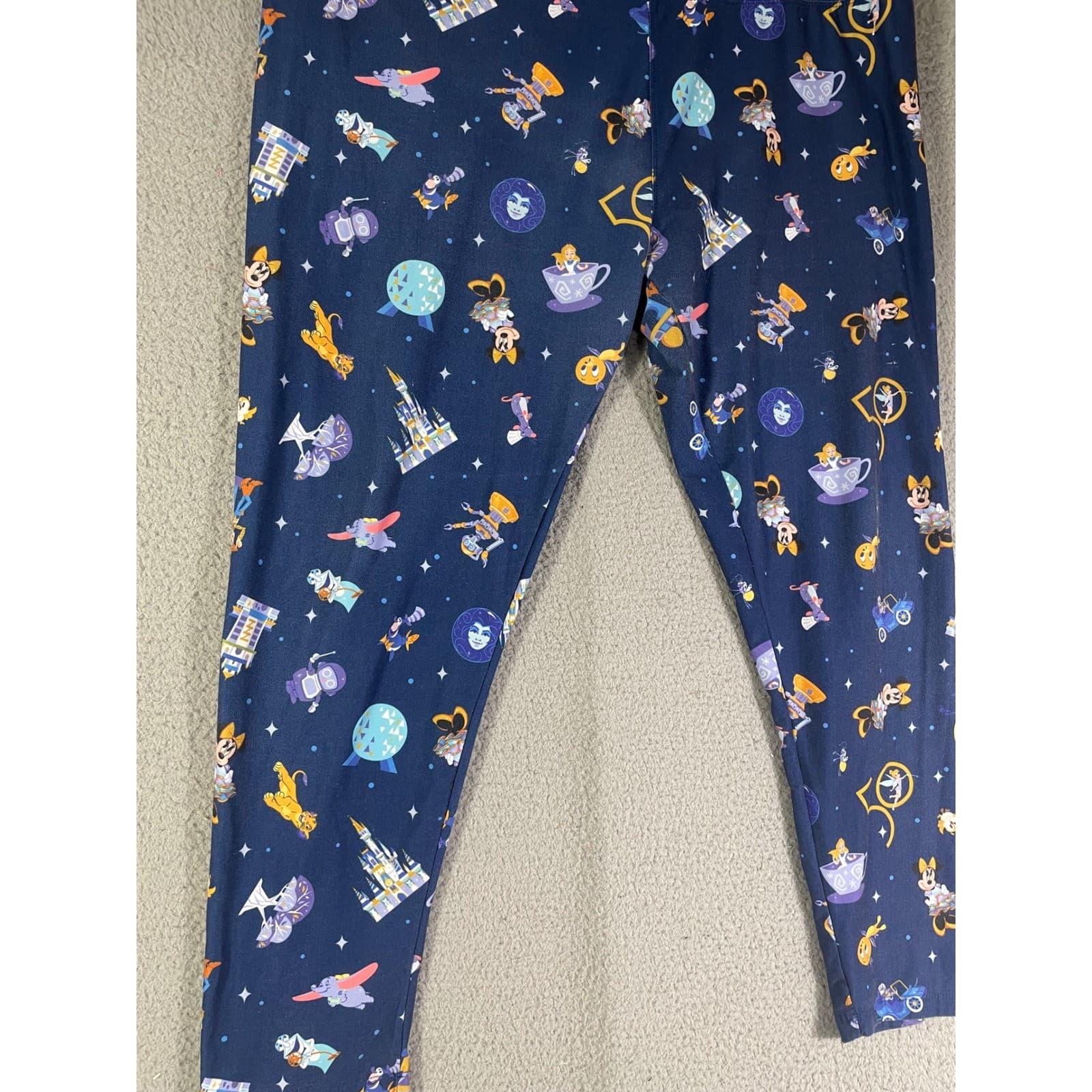 Disney Parks Walt Disney World 50th Anniversary All Over Print Leggings Blue XL - Thumbnail 7
