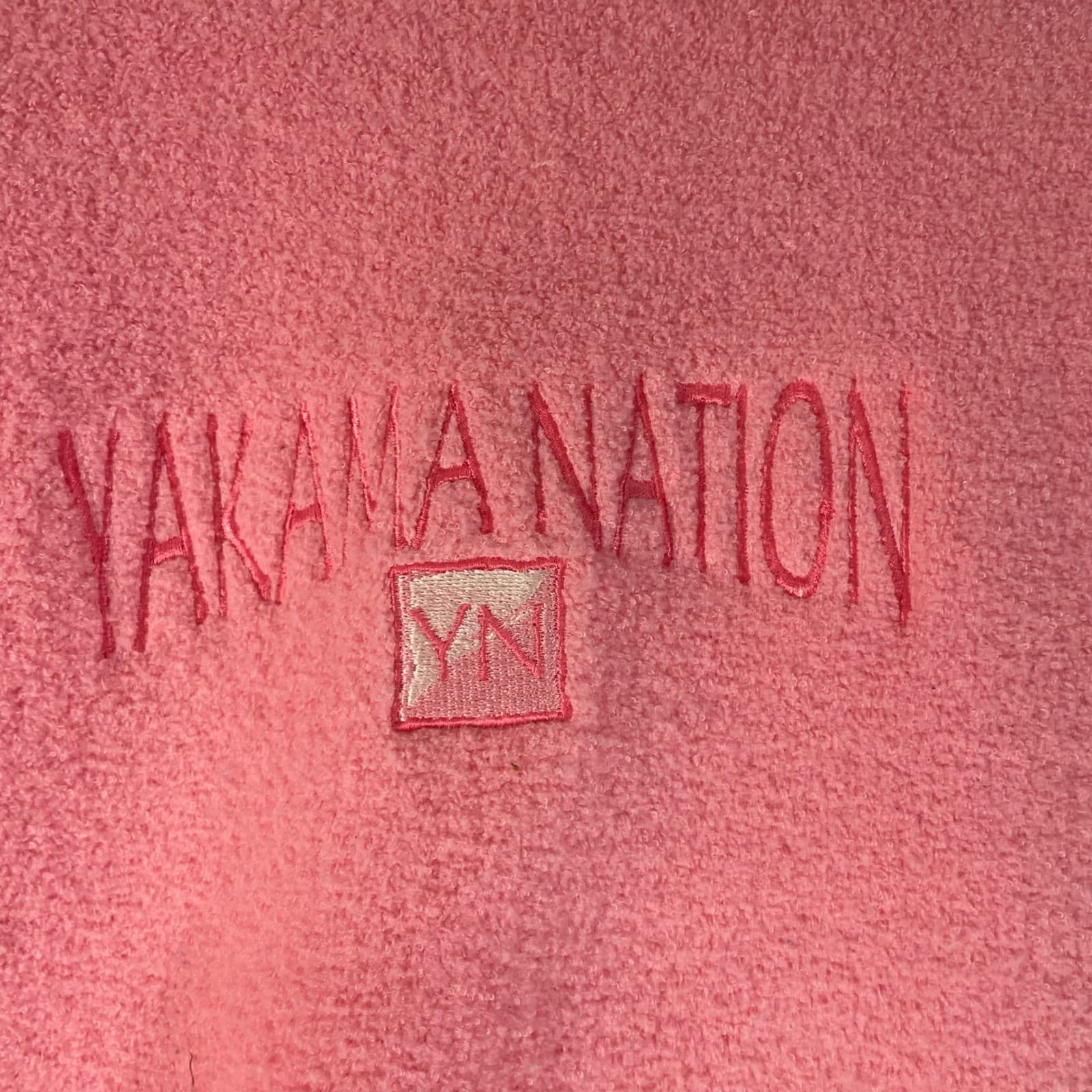 Vintage Yakama Nation Sweatshirt XL Pink Fleece Made USA 90s Mock Neck Pullover - Thumbnail 4