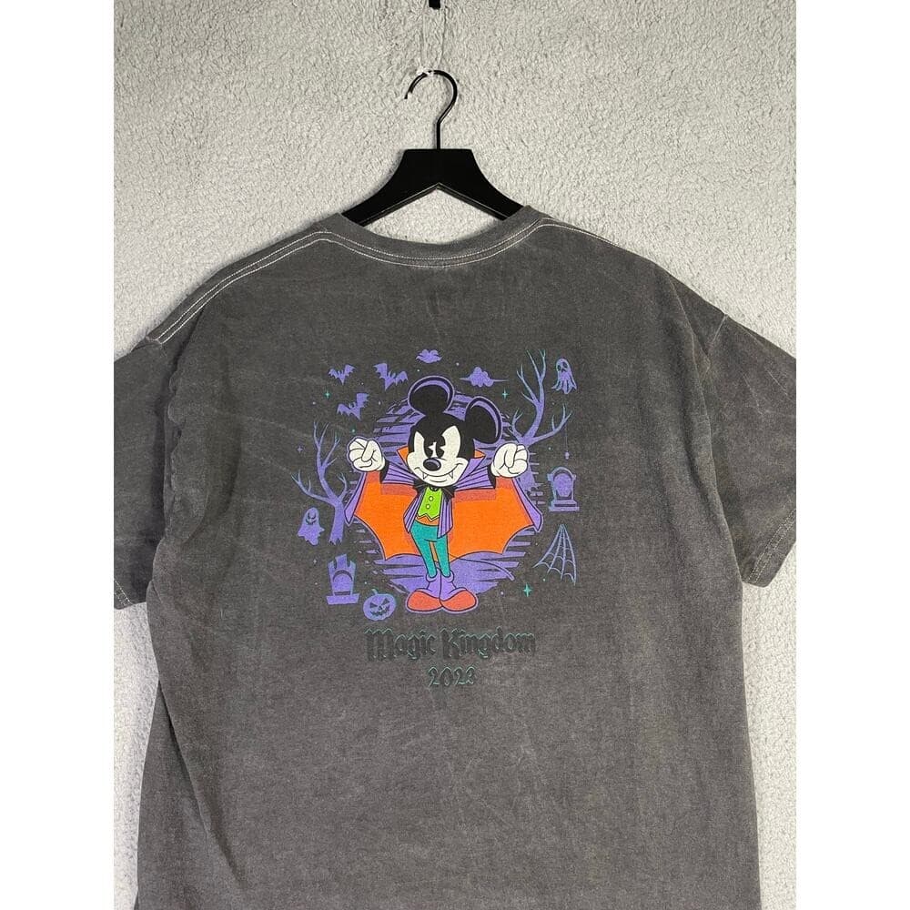 Disney Magic Kingdom Halloween Party 2023 Vampire Mickey T-Shirt Unisex XL Gray - Thumbnail 5