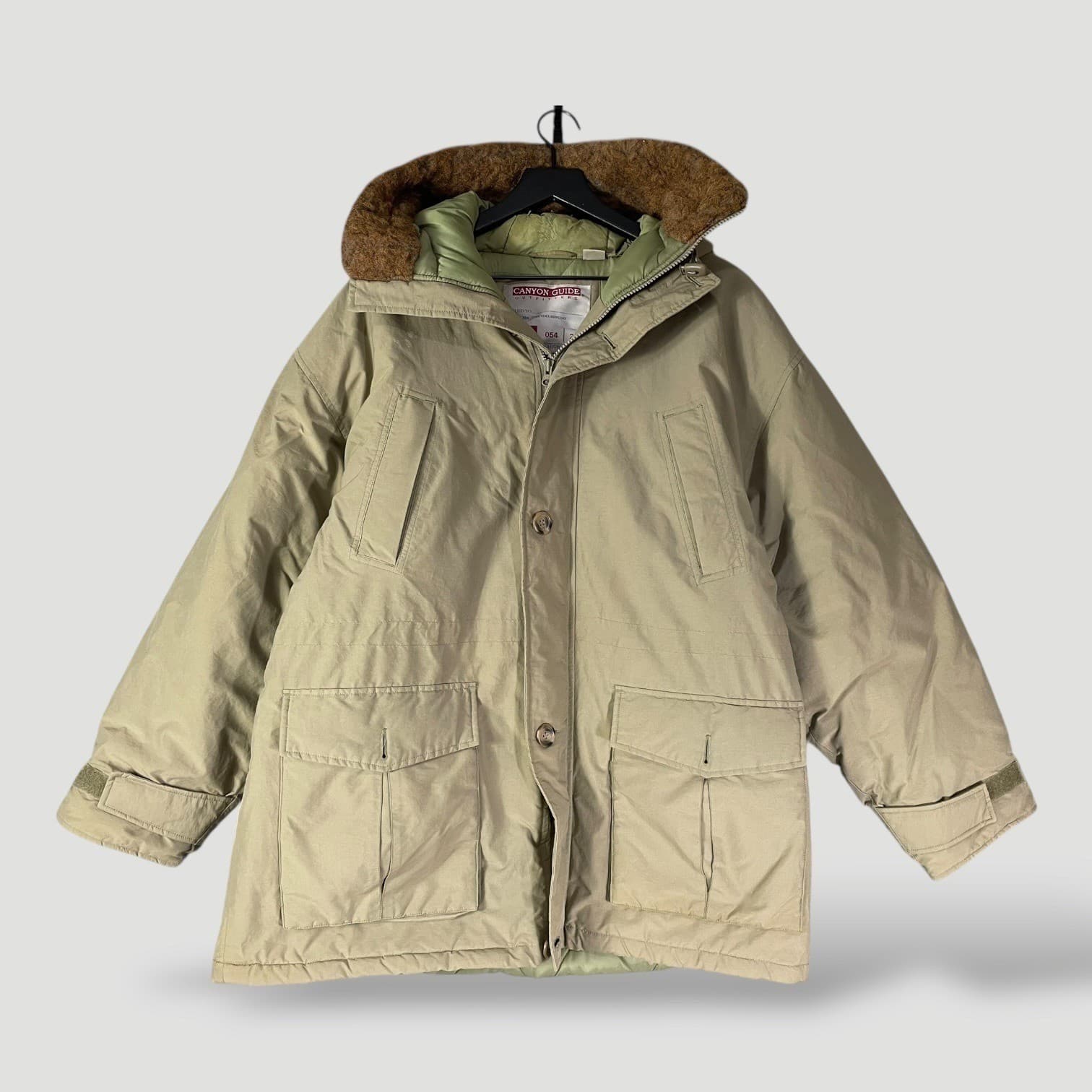 Canyon Guide Outfitters Expedition Supply Parka Mens XL Khaki Faux Shearling - Thumbnail 2