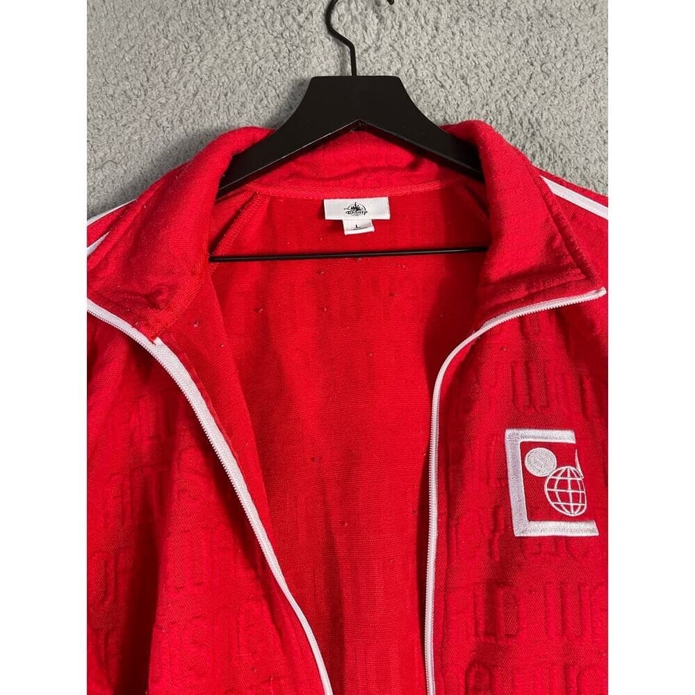 Walt Disney World Red Track Jacket Embossed Zip Varsity Unisex Adult Large - Thumbnail 6