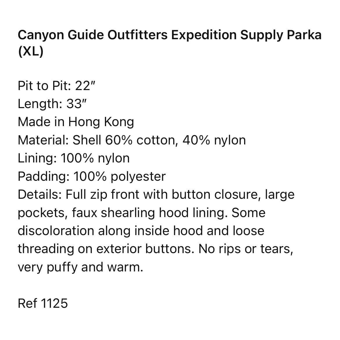 Canyon Guide Outfitters Expedition Supply Parka Mens XL Khaki Faux Shearling - Thumbnail 3