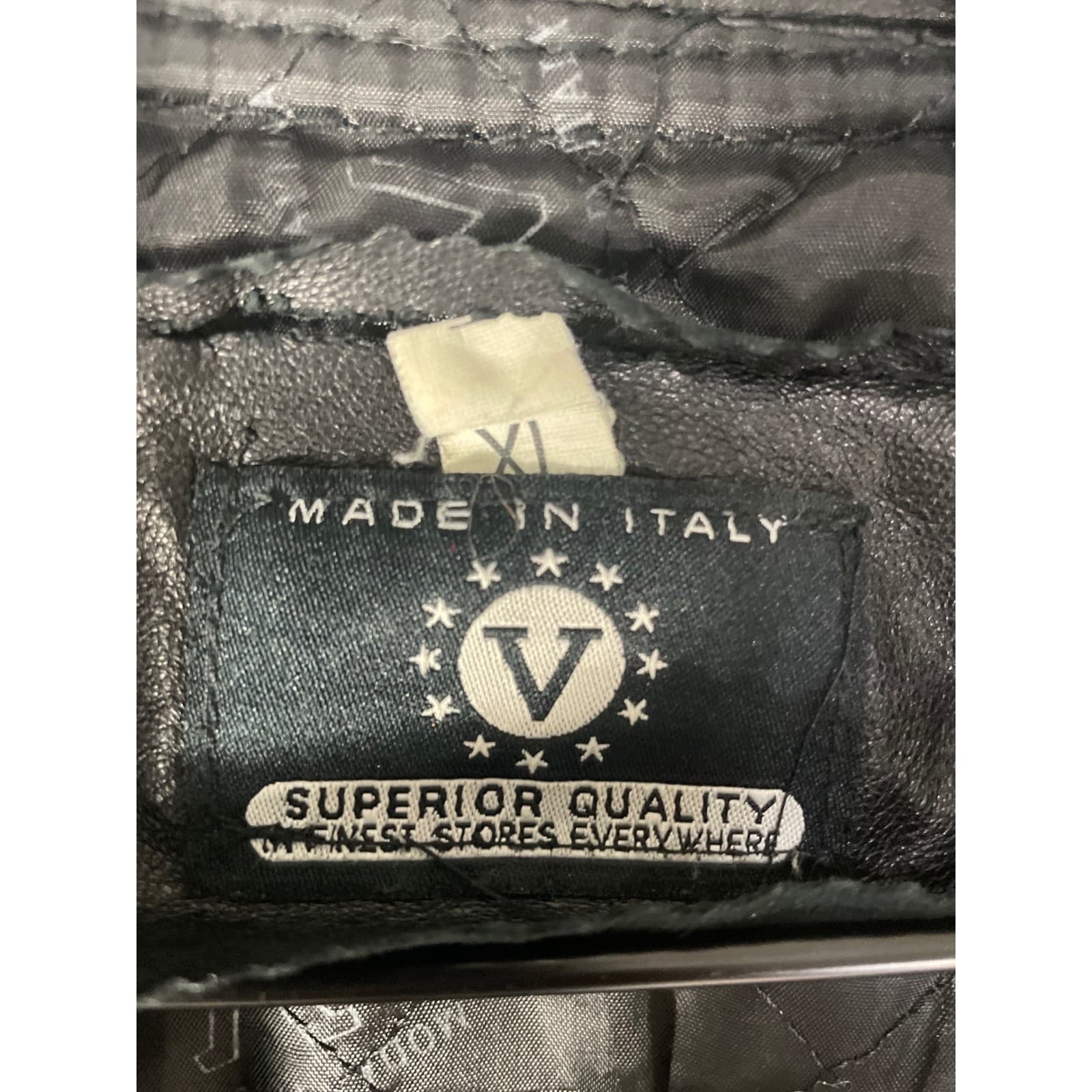 Made Italy Vintage Faux Leather Jacket Womens XL Black Oversized Moto Coat - Thumbnail 5