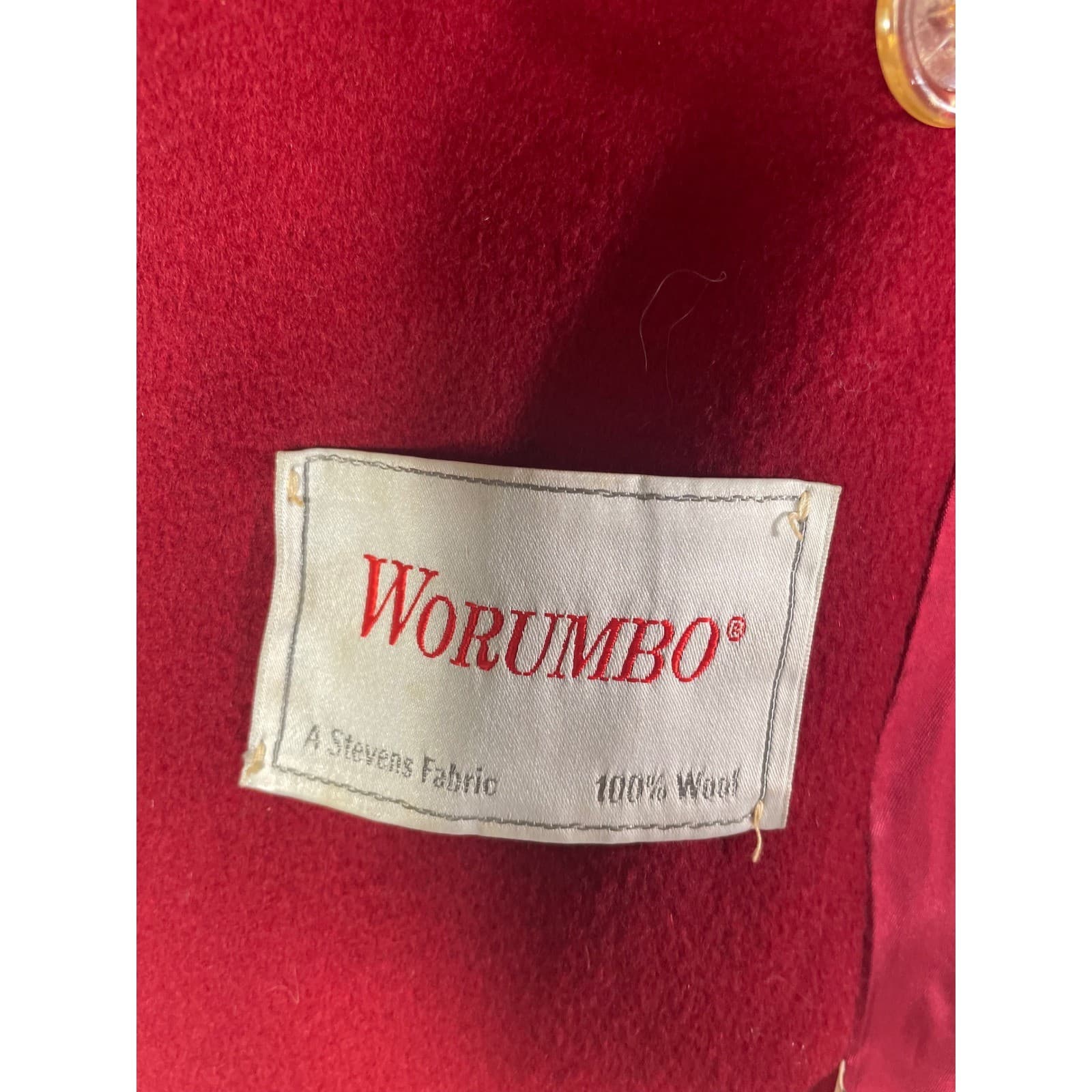 Worumbo 100% Wool Blazer Red Womens Vintage Coat Jacket Tailored USA M/L - Thumbnail 4