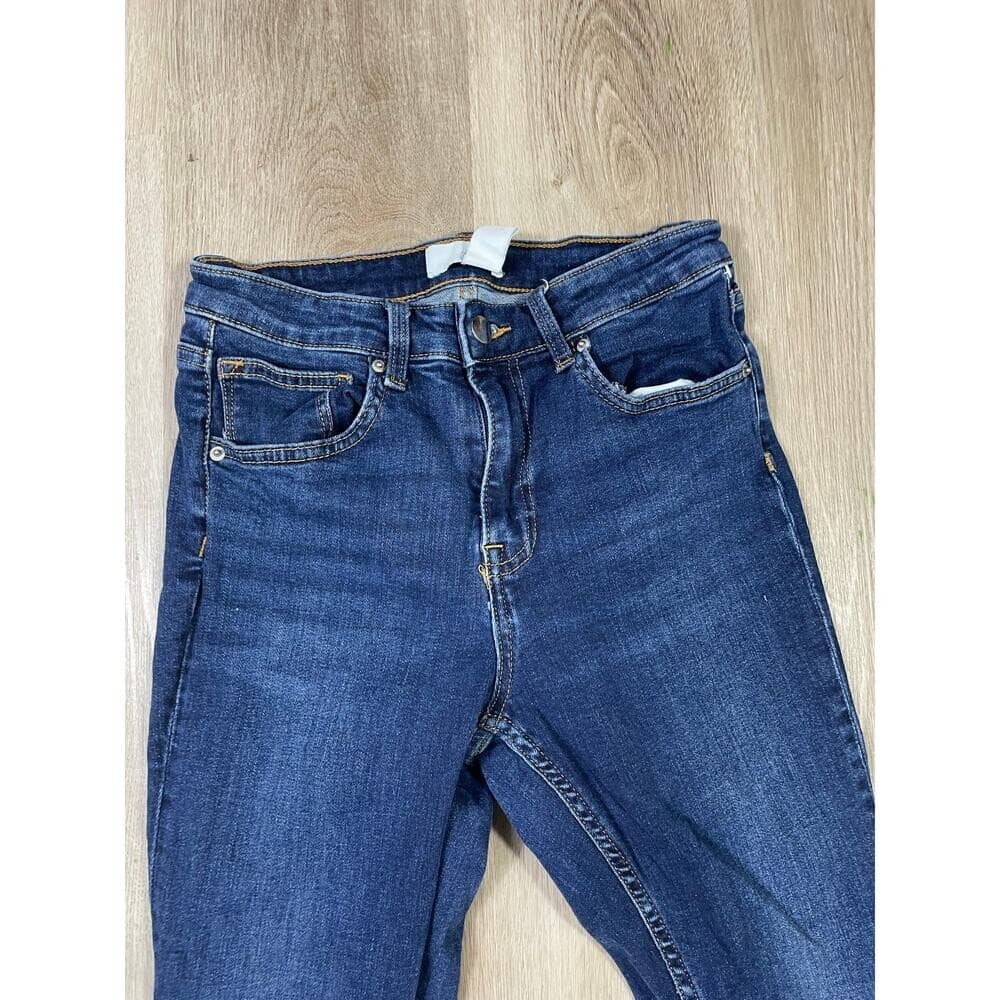 H&M Women's High Waist 8 Skinny Jeans Blue Stretch Denim 99% Cotton Casual Y2K - Thumbnail 3