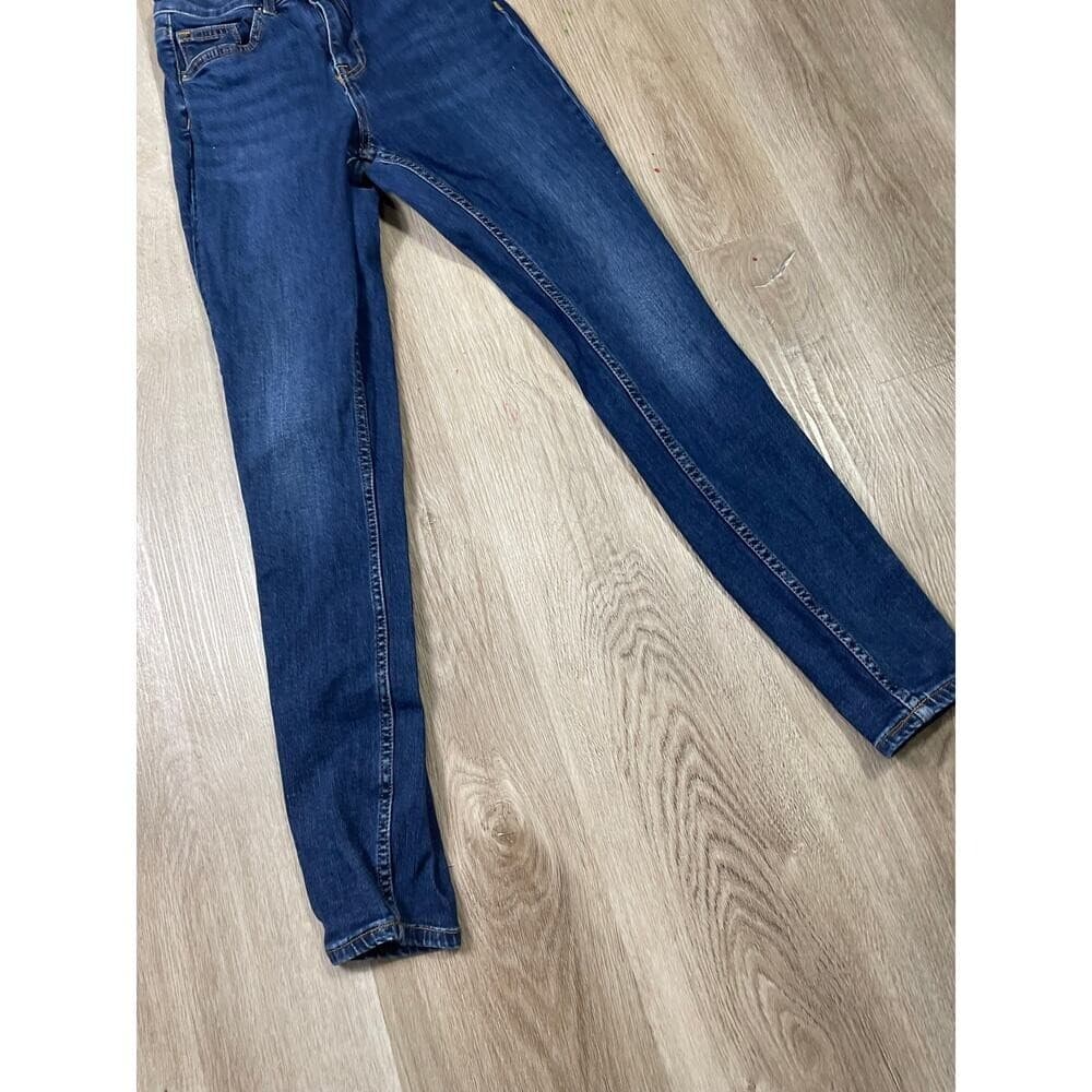 H&M Women's High Waist 8 Skinny Jeans Blue Stretch Denim 99% Cotton Casual Y2K - Thumbnail 4