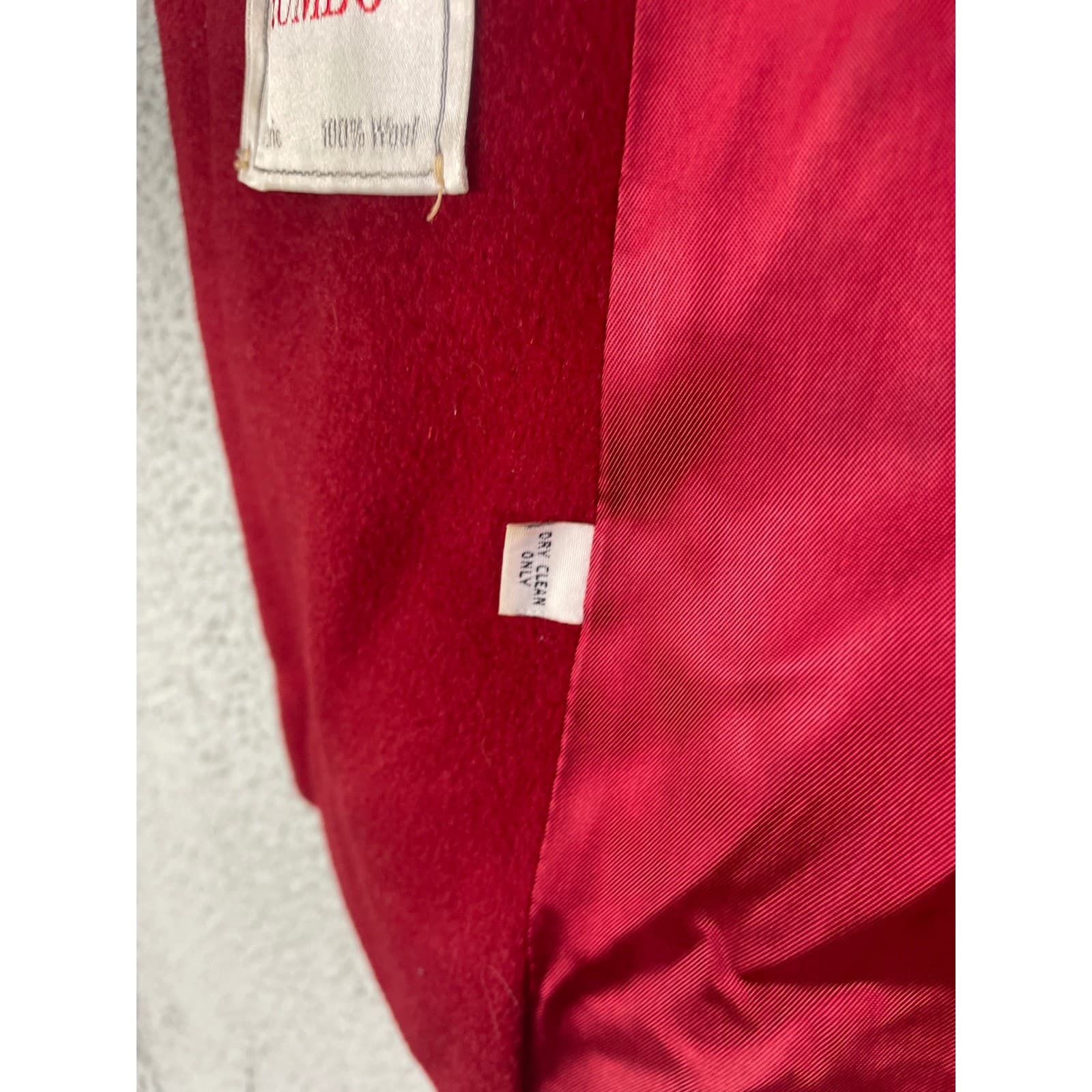 Worumbo 100% Wool Blazer Red Womens Vintage Coat Jacket Tailored USA M/L - Thumbnail 11