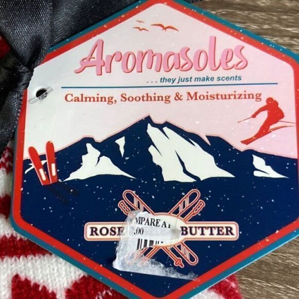 Aromasoles Socks Infused Rose Shea Butter Slipper Lounge Womens One Size - Thumbnail 2
