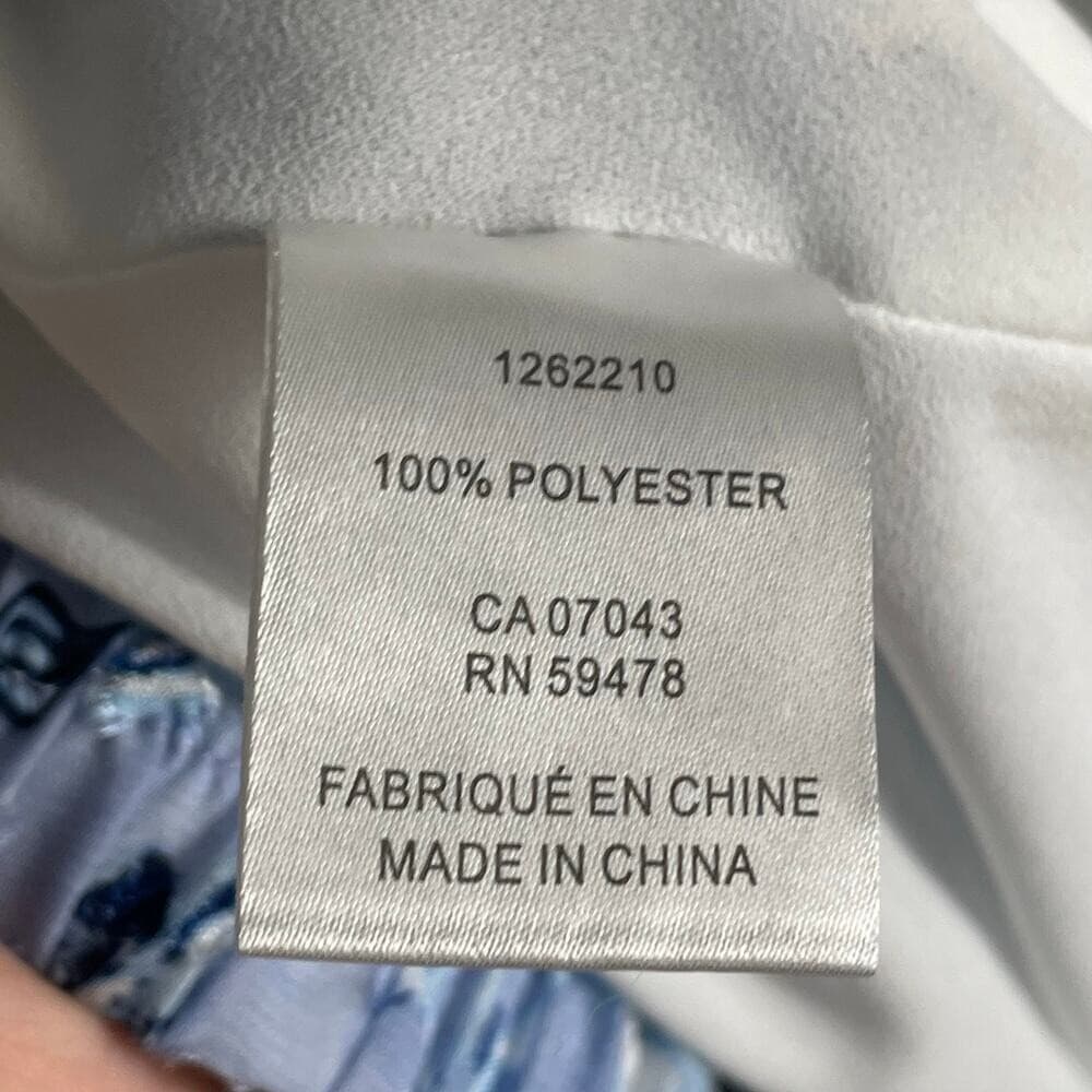Rachel Zoe Blue Toile Print Skirt Size Large Lined Pull-On Smocked Cottagecore - Thumbnail 6