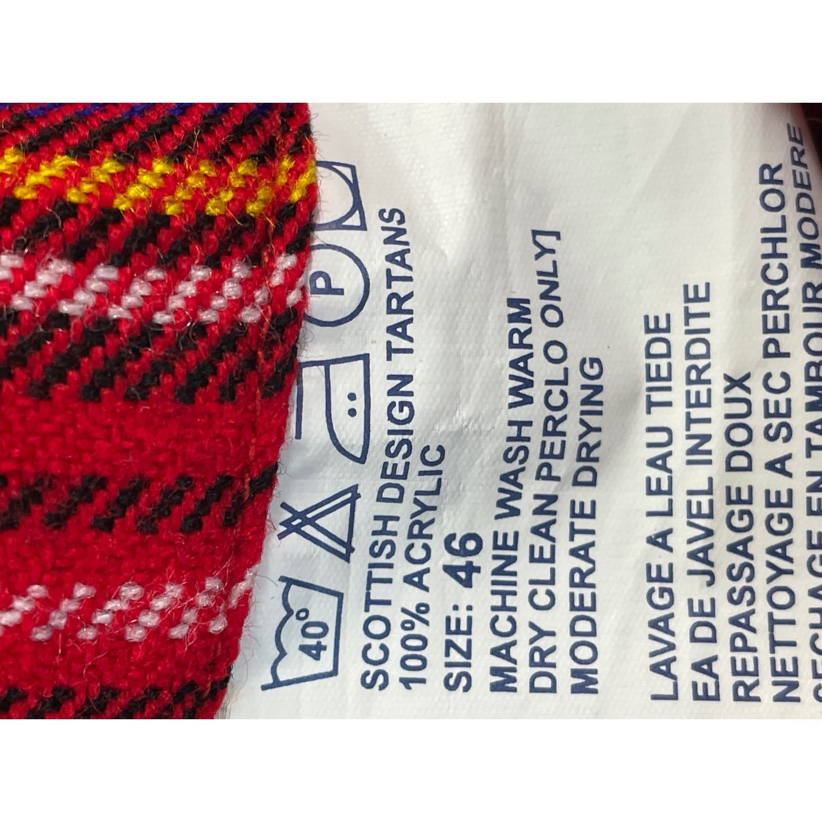 Red Tartan Plaid Kilt Skirt Buckle Detail Mini Skirt Size 46 - Thumbnail 3