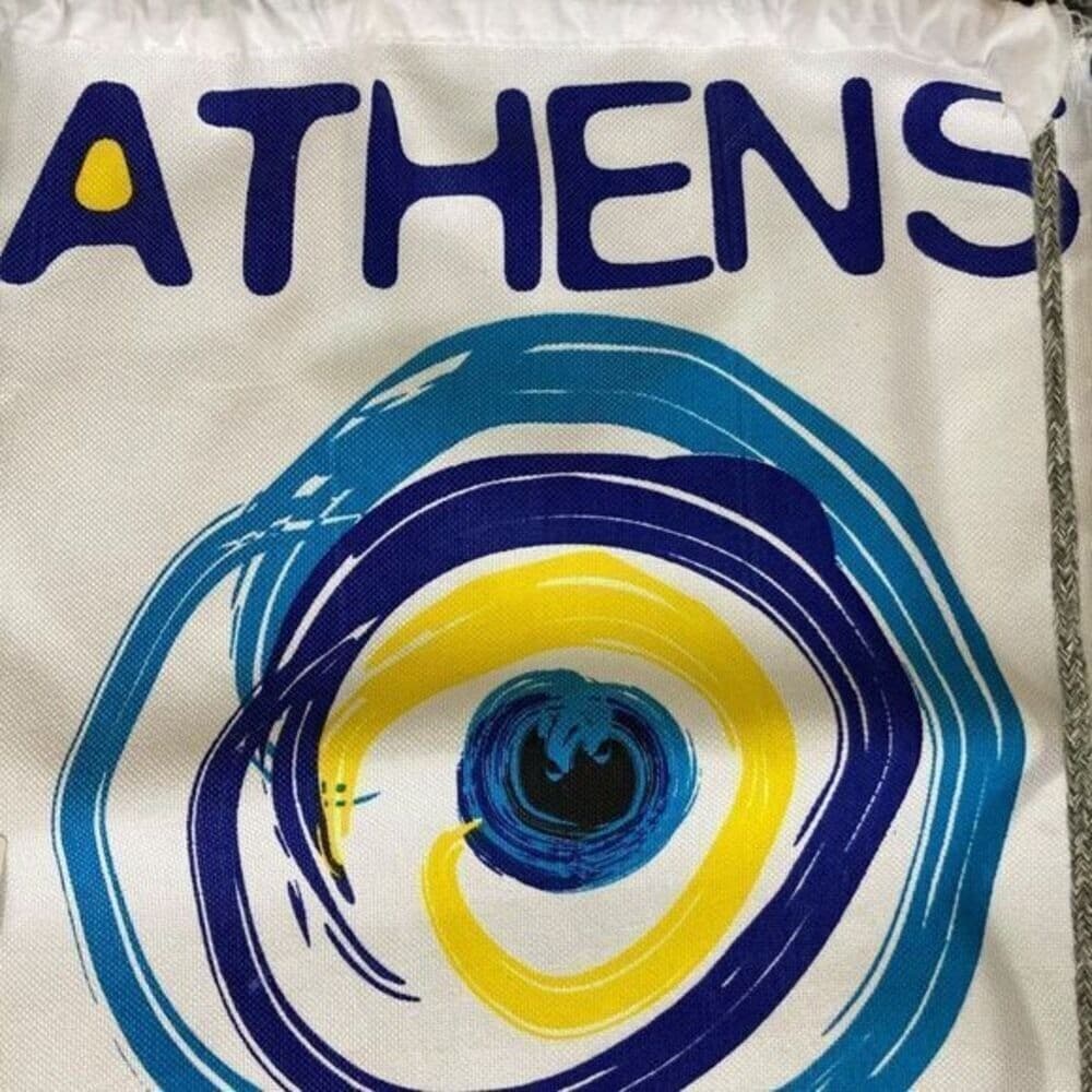 Athens Greece Drawstring Bag Backpack Adult One Size Standard Unisex Blue New - Thumbnail 5