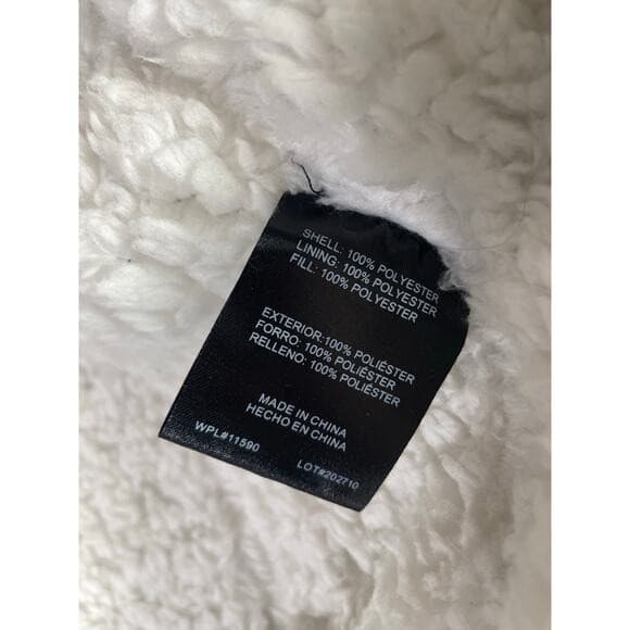 Weatherproof Gray Faux Shearling Lined Jacket Women's M Winter Zip Hoodie - Thumbnail 2