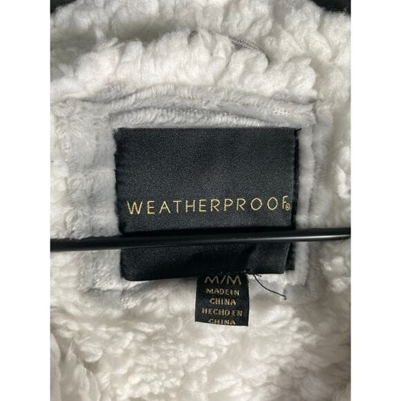 Weatherproof Gray Faux Shearling Lined Jacket Women's M Winter Zip Hoodie - Thumbnail 6
