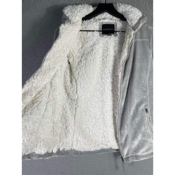 Weatherproof Gray Faux Shearling Lined Jacket Women's M Winter Zip Hoodie - Thumbnail 7