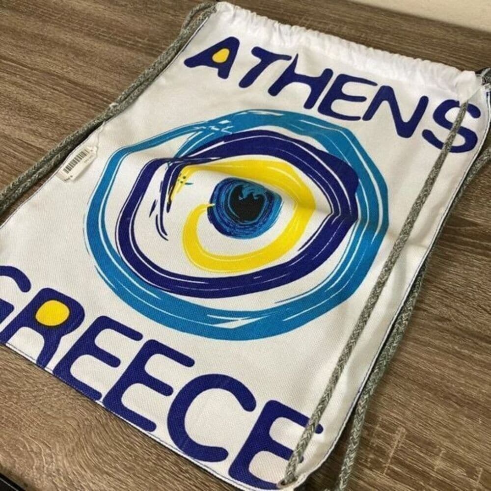 Athens Greece Drawstring Bag Backpack Adult One Size Standard Unisex Blue New - Thumbnail 7