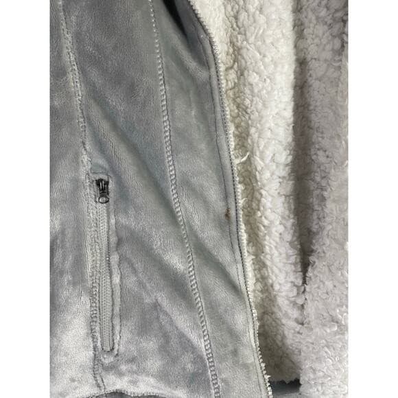 Weatherproof Gray Faux Shearling Lined Jacket Women's M Winter Zip Hoodie - Thumbnail 8