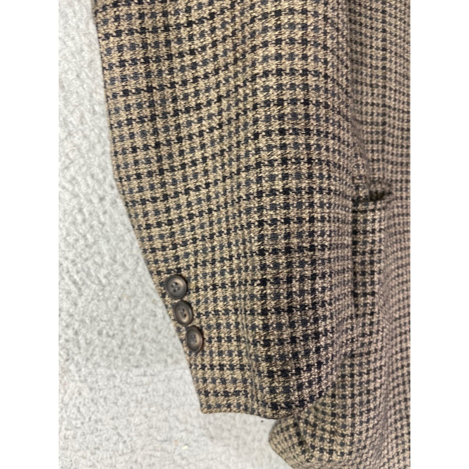 Mens 44R Vito Rufolo Houndstooth Wool Sport Coat Blazer Made Italy Brown Gray - Thumbnail 13