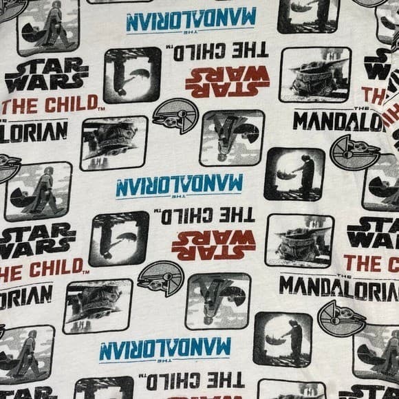 Star Wars Mandalorian The Child Graphic Tee Shirt All Over Print Unisex XL White - Thumbnail 7
