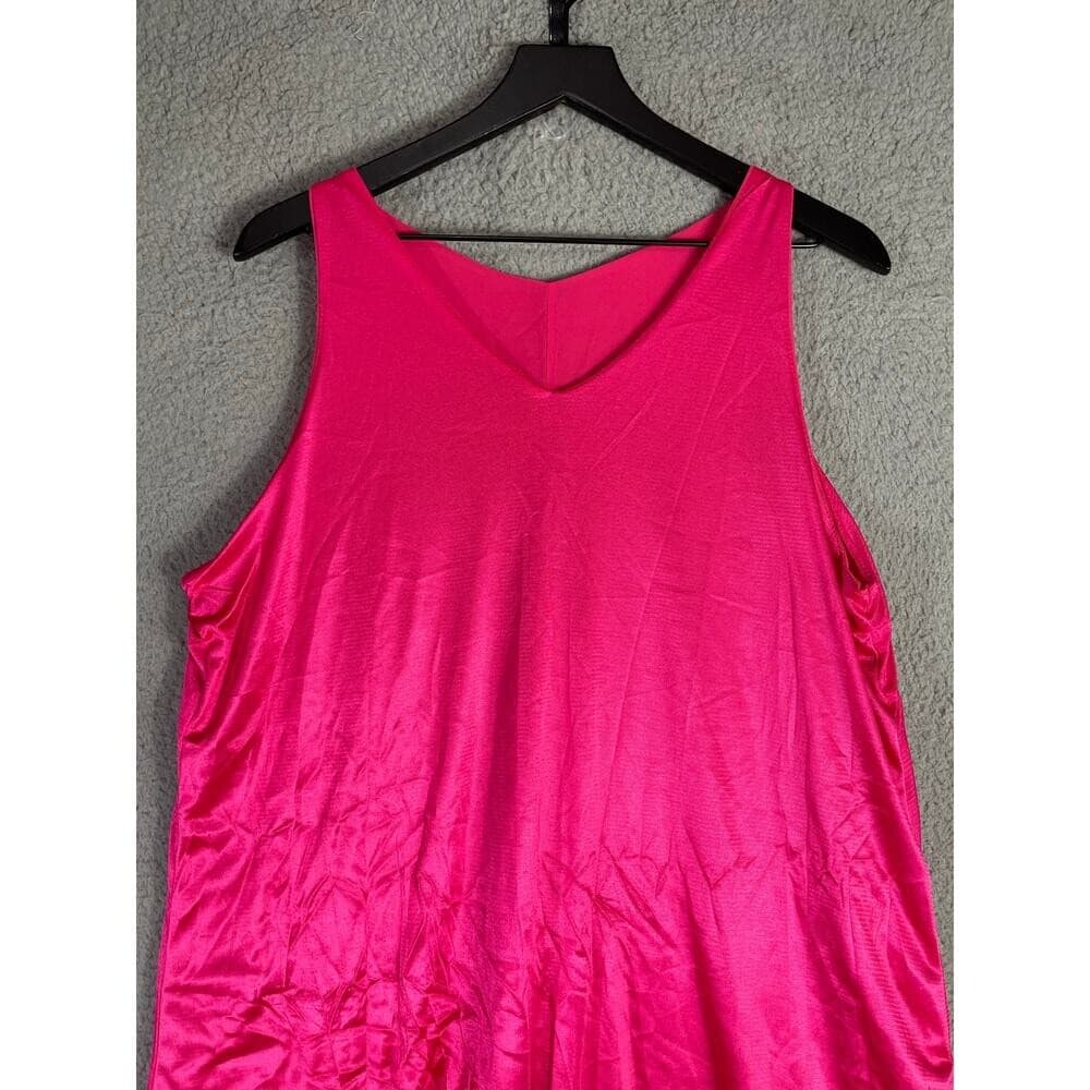 Hot Pink Sleeveless Swing Dress Women's XL A-Line Layered Hem Party Style - Thumbnail 3
