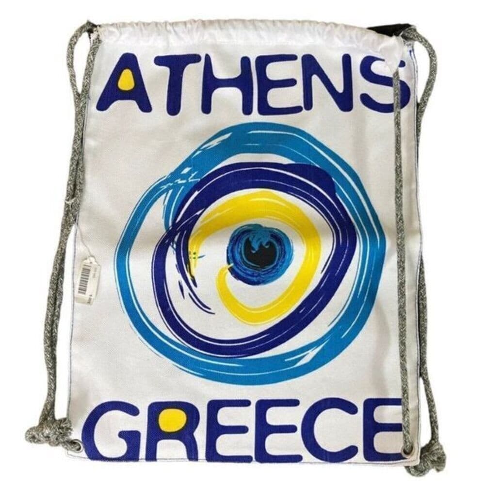 Athens Greece Drawstring Bag Backpack Adult One Size Standard Unisex Blue New - Thumbnail 2