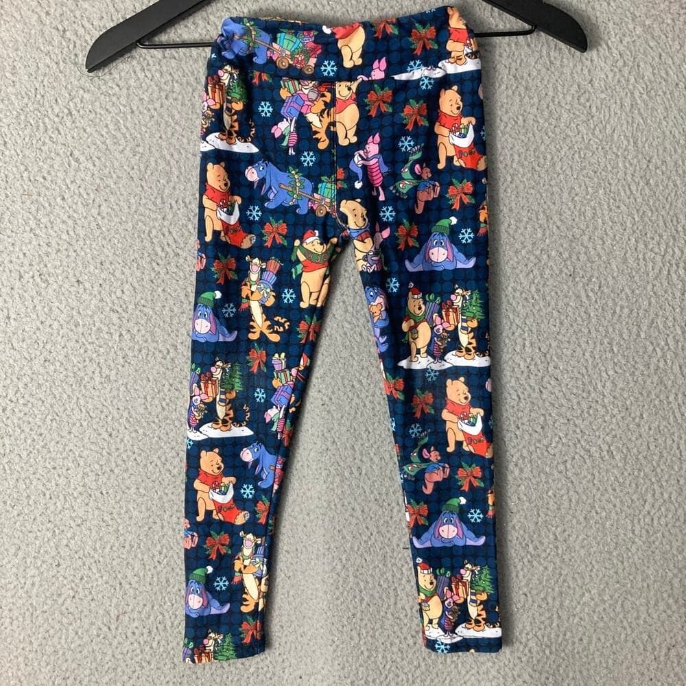 Amelia Rose Kids Christmas Leggings Disney Winnie The Pooh Holiday S/M - Thumbnail 2