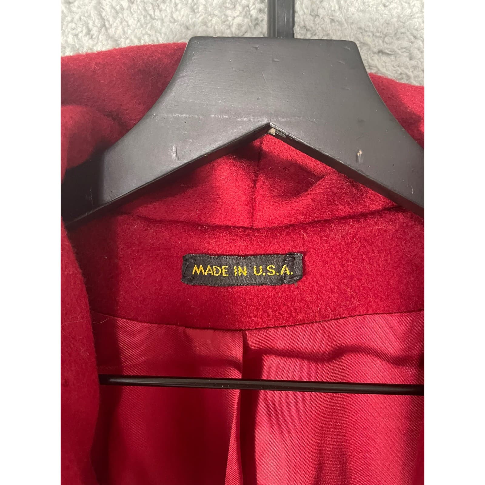 Worumbo 100% Wool Blazer Red Womens Vintage Coat Jacket Tailored USA M/L - Thumbnail 5