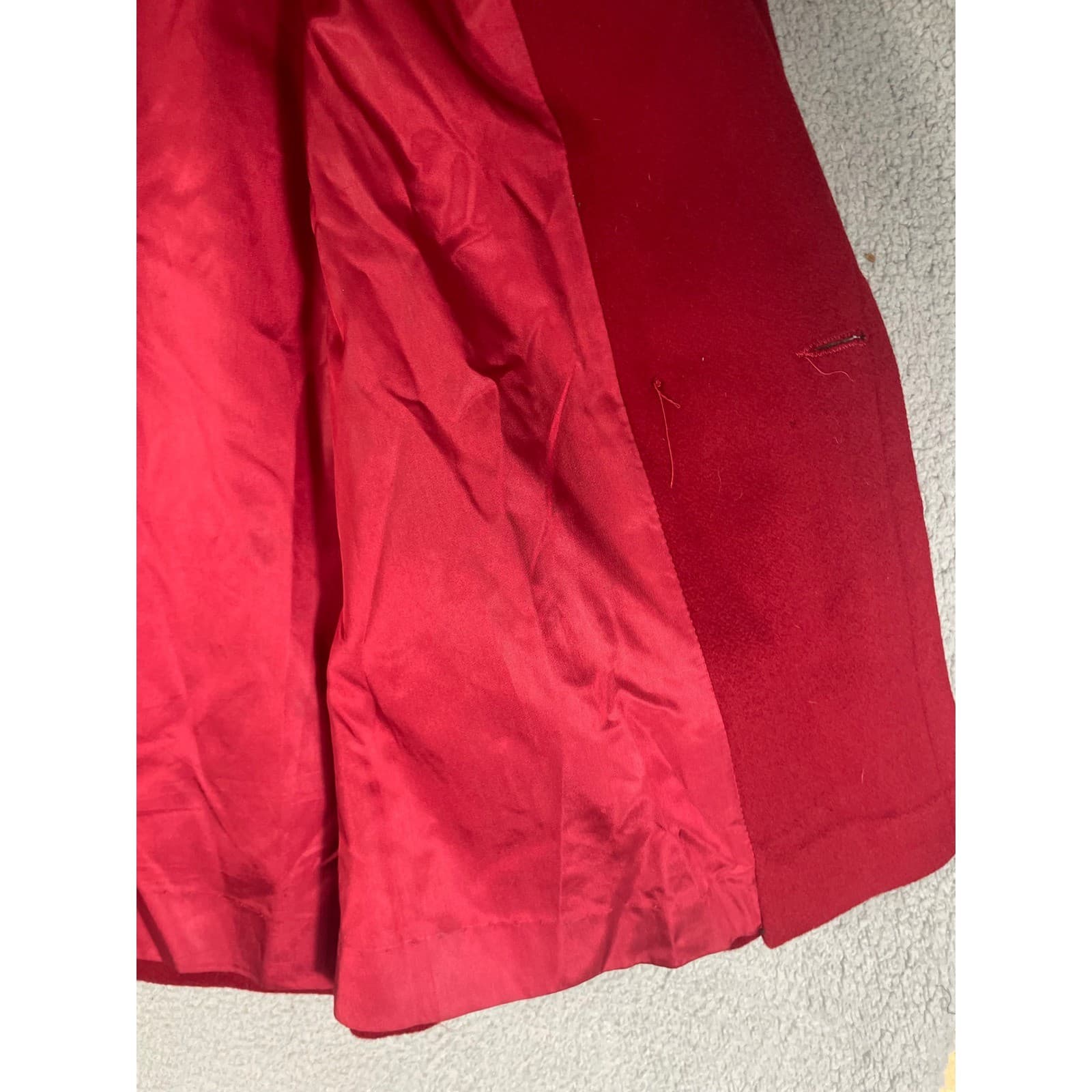 Worumbo 100% Wool Blazer Red Womens Vintage Coat Jacket Tailored USA M/L - Thumbnail 12