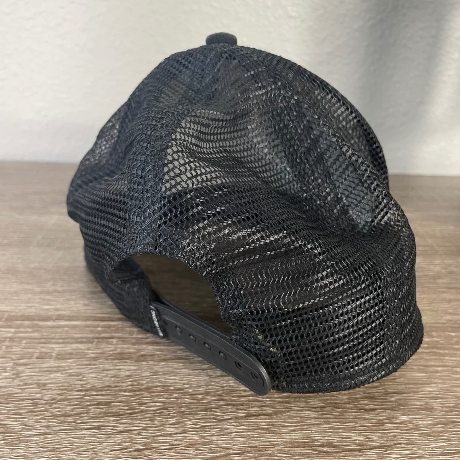 Billabong Mens Trucker Hat Black Teal Striped Logo Snapback Flat Brim Cap - Thumbnail 7