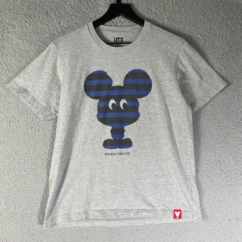 Uniqlo UT Disney Mickey Mouse Gray Graphic Print T-Shirt Size M Adult - Thumbnail 2