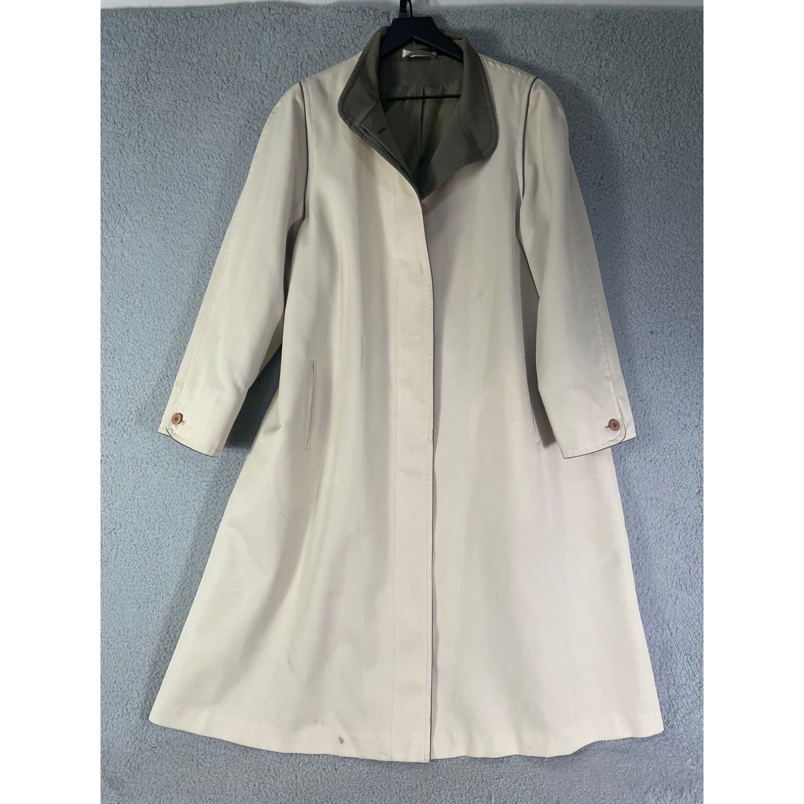 Vintage Forecaster Boston Beige Trench Coat Womens 15/16 Long Raincoat Lined - Thumbnail 4