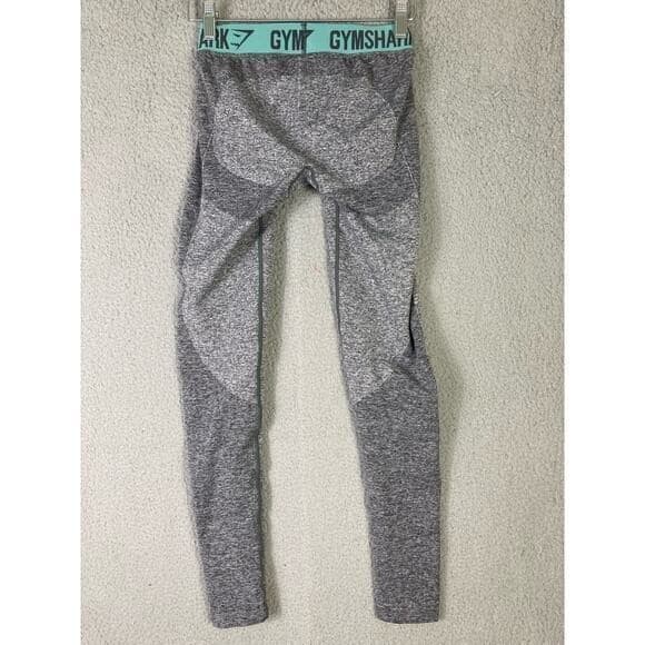 Gymshark Flex Leggings Small Charcoal Marl Teal Low Rise Seamless Workout Pants - Thumbnail 3