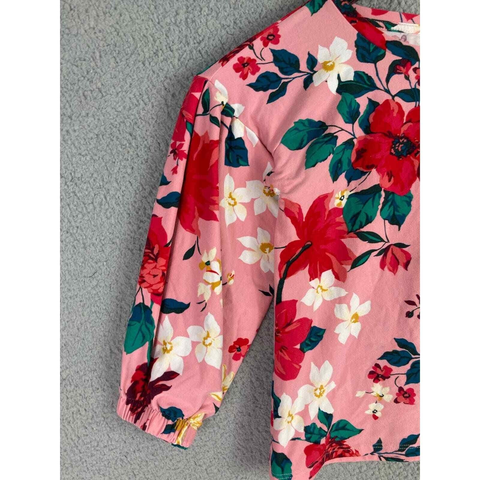 Old Navy Girls Pink Floral Top Long Sleeve Shirt Size Small Casual Fashion Cute - Thumbnail 8