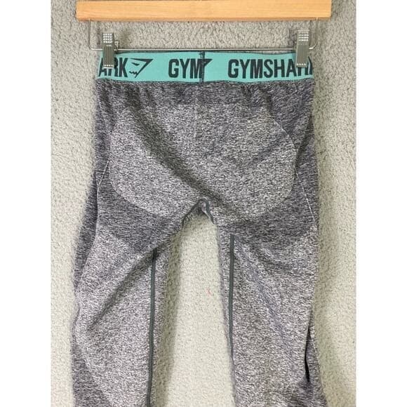 Gymshark Flex Leggings Small Charcoal Marl Teal Low Rise Seamless Workout Pants - Thumbnail 11