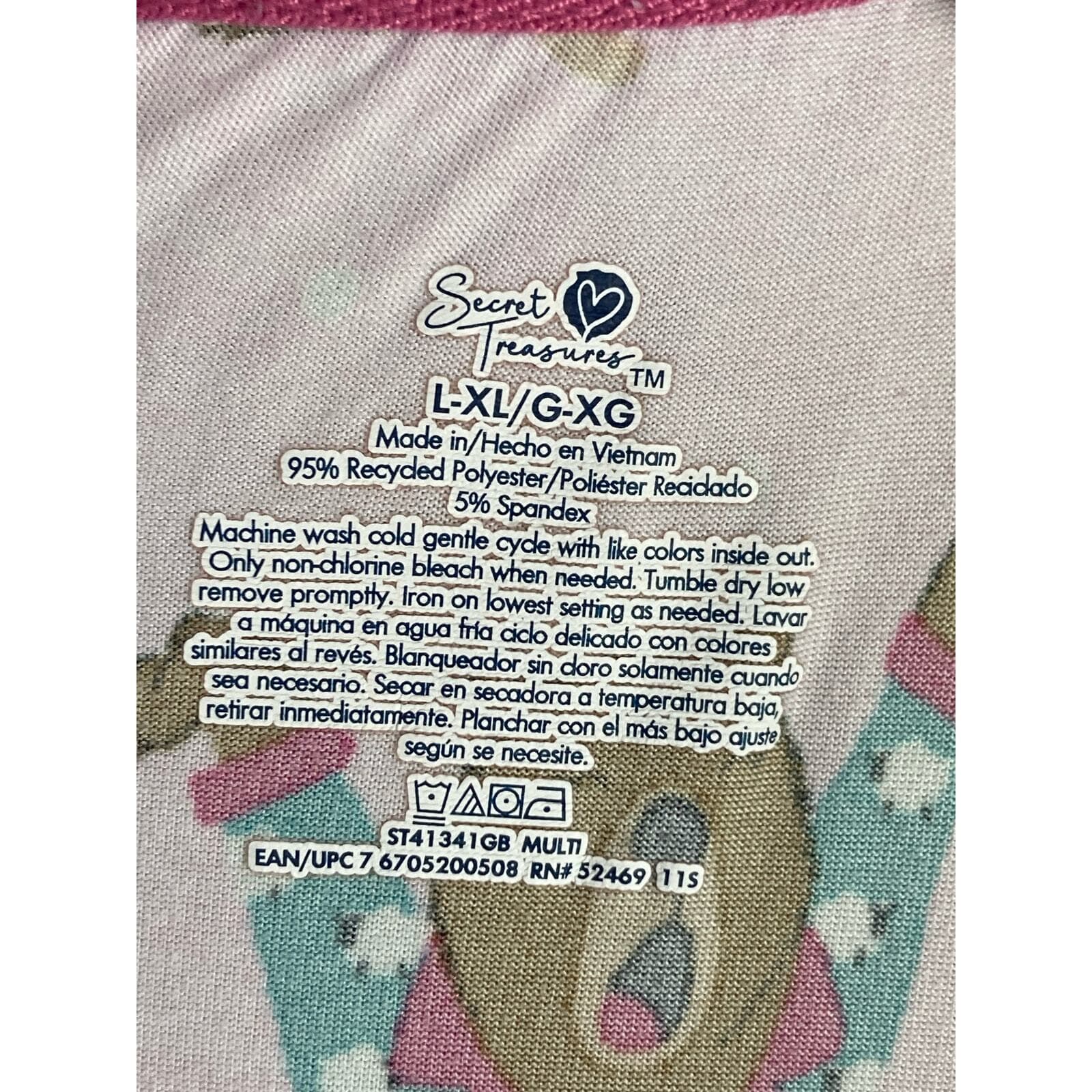 Secret Treasures Women's Pink Bear Graphic Sleepshirt Nightgown Size L - Thumbnail 2