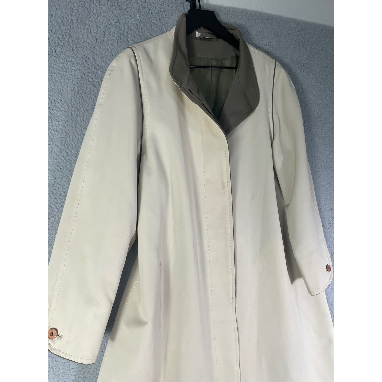 Vintage Forecaster Boston Beige Trench Coat Womens 15/16 Long Raincoat Lined - Thumbnail 13
