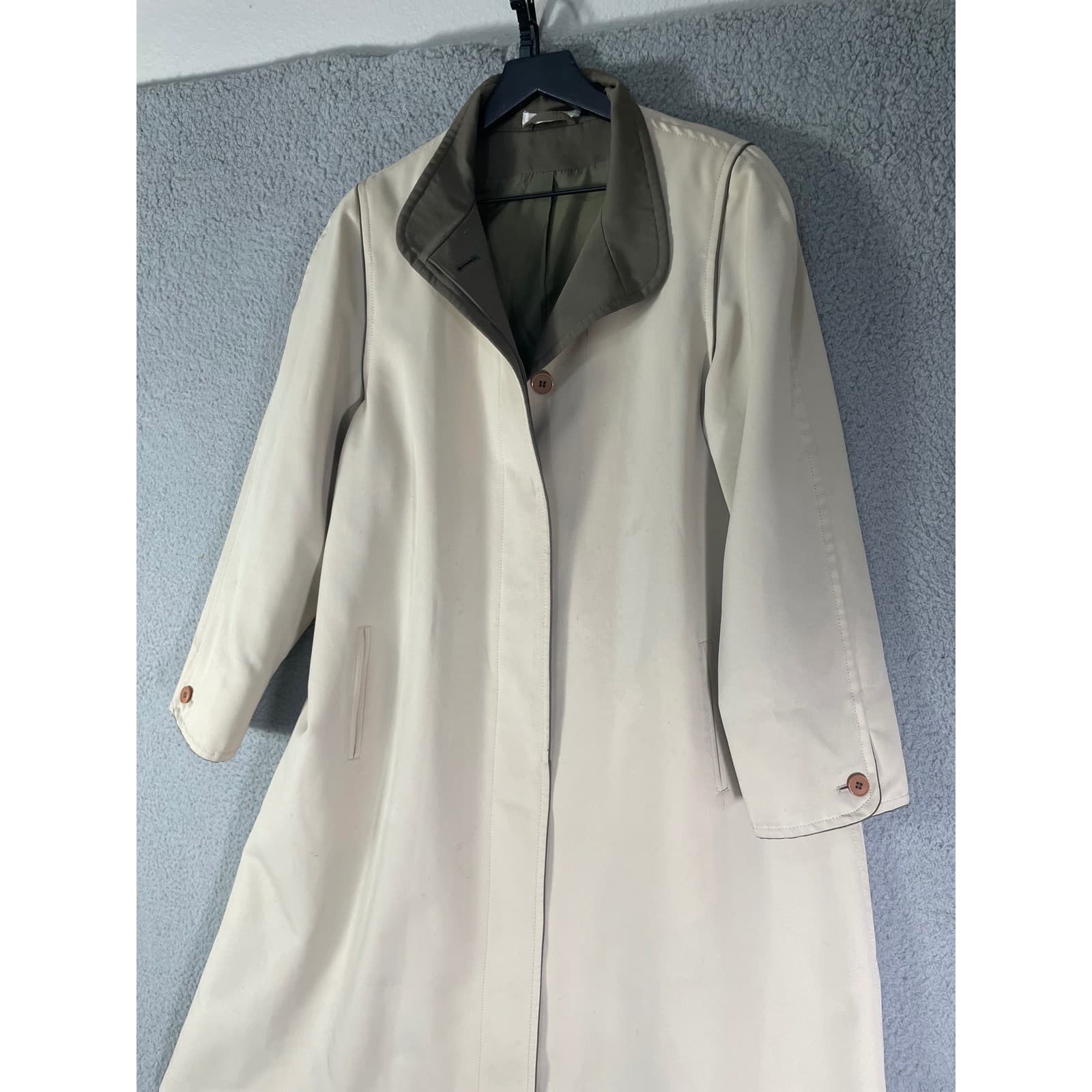 Vintage Forecaster Boston Beige Trench Coat Womens 15/16 Long Raincoat Lined - Thumbnail 10