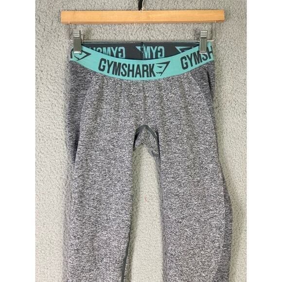 Gymshark Flex Leggings Small Charcoal Marl Teal Low Rise Seamless Workout Pants - Thumbnail 4