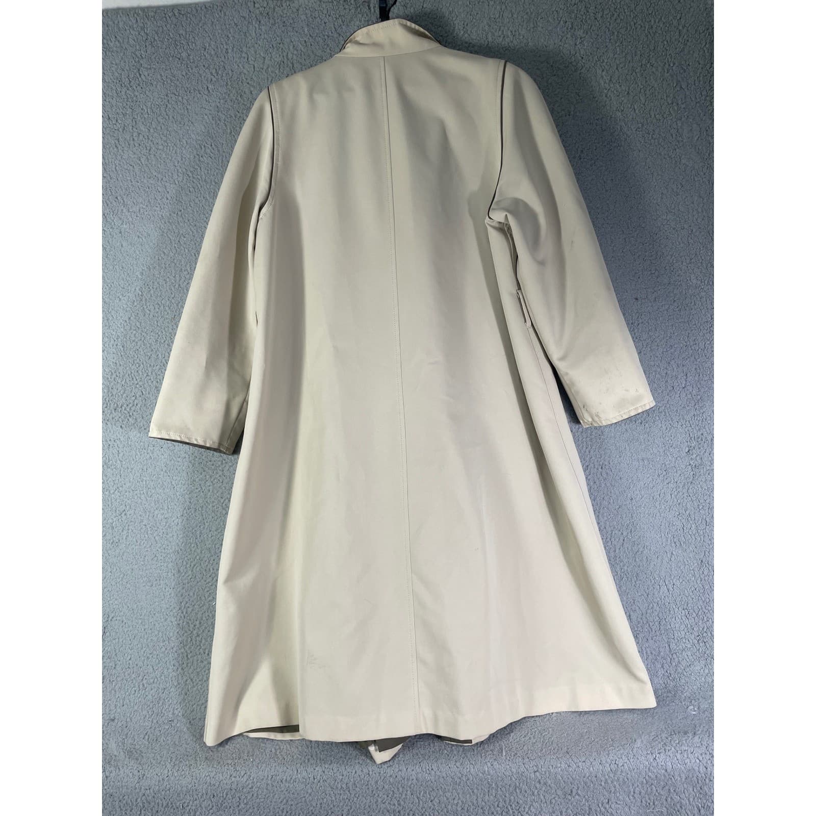 Vintage Forecaster Boston Beige Trench Coat Womens 15/16 Long Raincoat Lined - Thumbnail 8