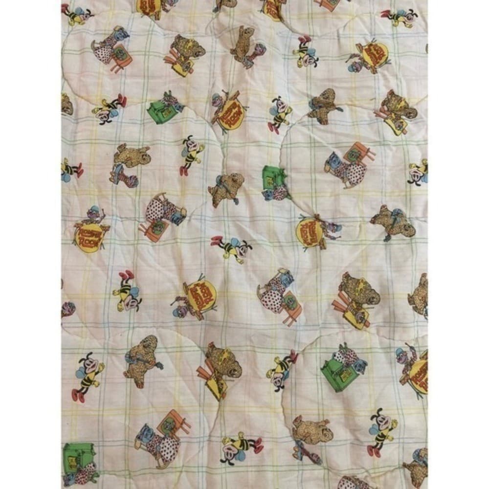 Vintage Baby Quilt Blanket Crib 80s Teddy Bear Nursery Romper Room Retro - Thumbnail 6