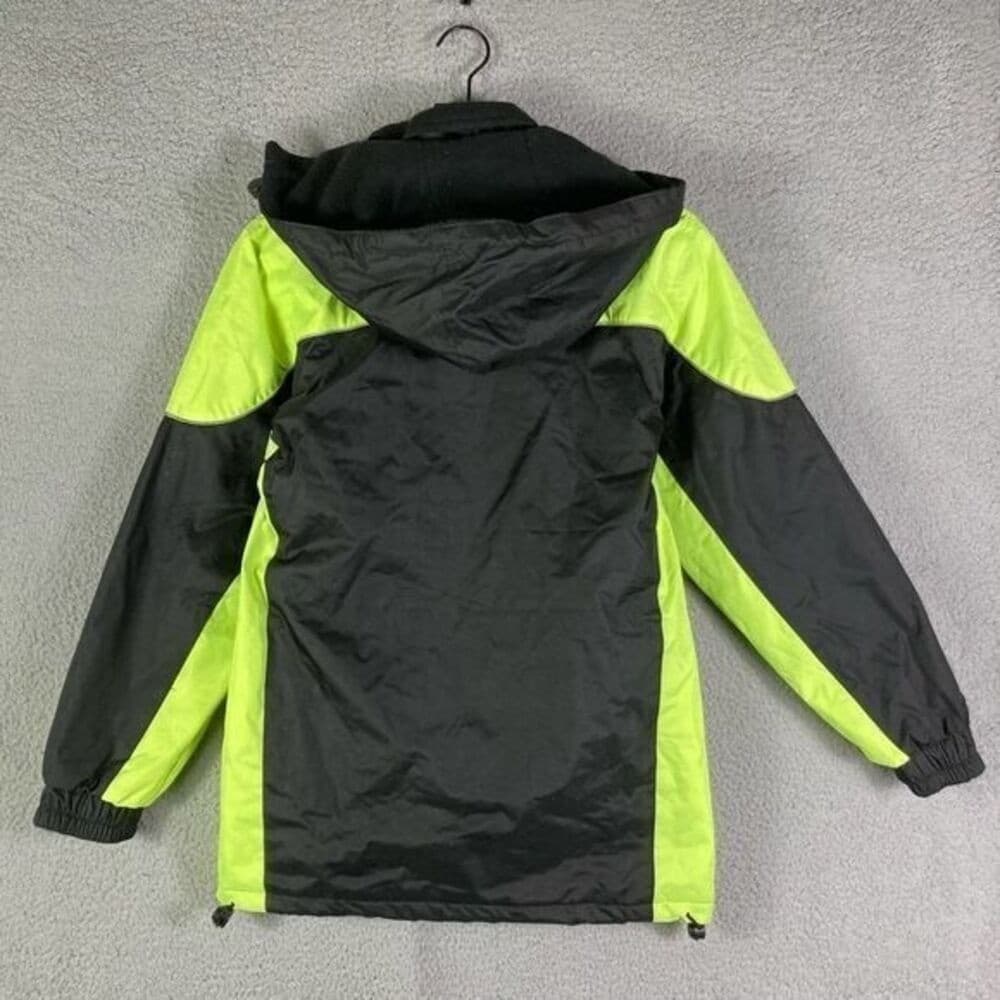 Mackinac Island Small Jacket Unisex Michigan Adult Hood Fleece Lined Neon Black - Thumbnail 6
