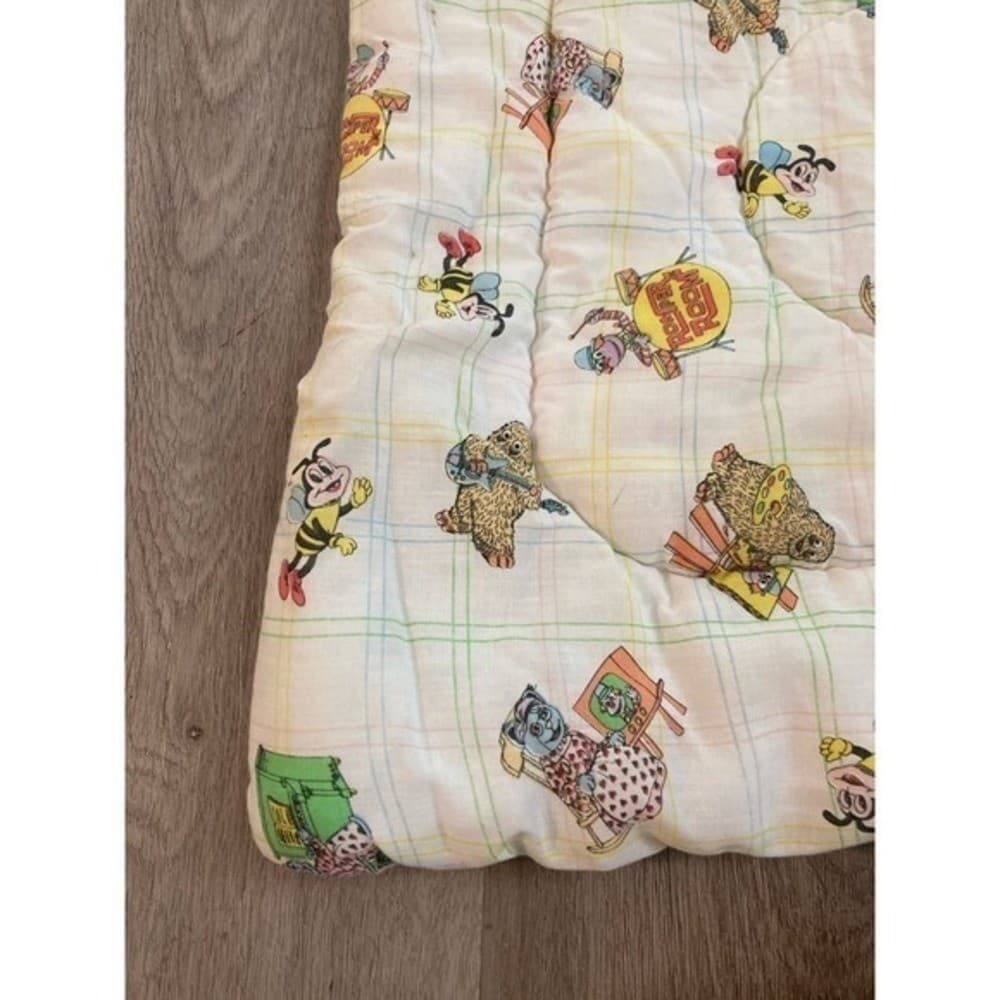 Vintage Baby Quilt Blanket Crib 80s Teddy Bear Nursery Romper Room Retro - Thumbnail 8