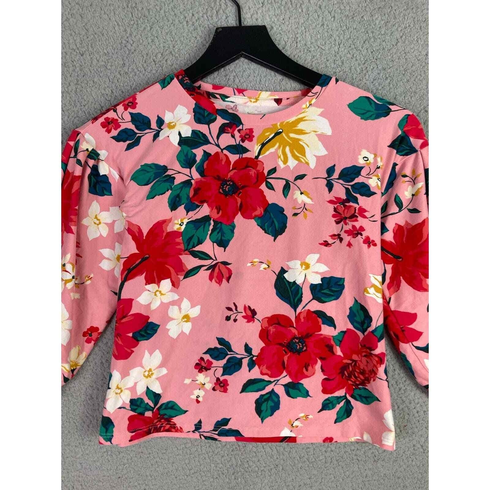 Old Navy Girls Pink Floral Top Long Sleeve Shirt Size Small Casual Fashion Cute - Thumbnail 7